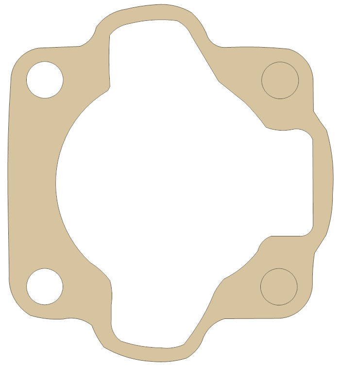 Kawasaki KV100 Cylinder Base gasket outline