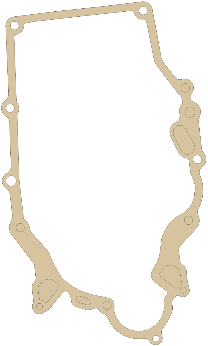 Kawasaki Crankcase Cover gasket outline, OEM 11060-2449, A material