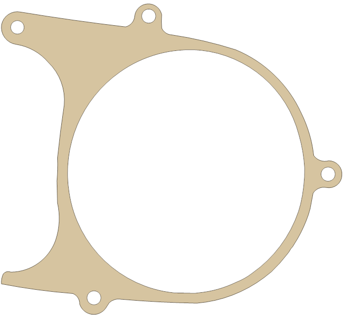 Kawasaki KX125 LH, Engine Cover gasket outline