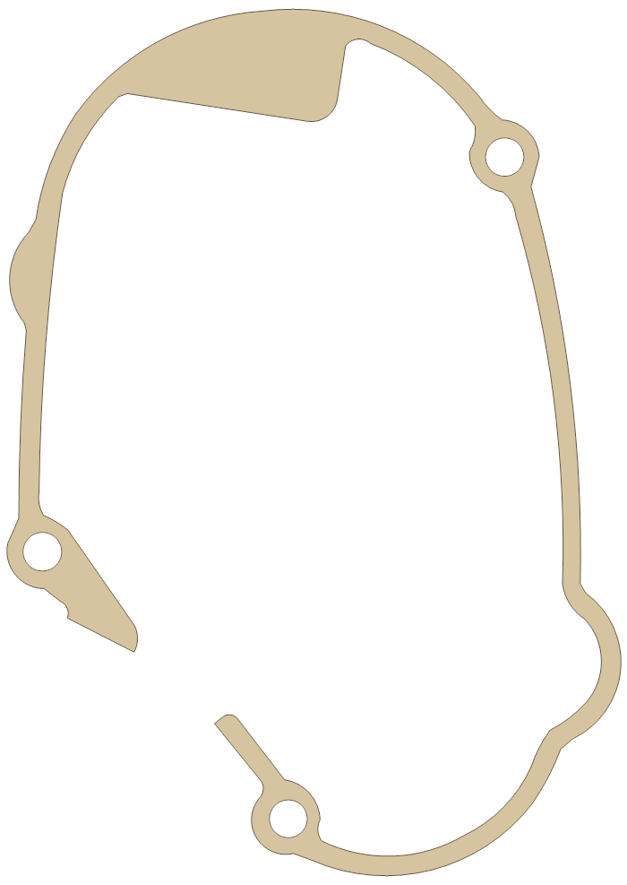 Kawasaki Carburetor Cover gasket outline, OEM 14048-005, B material