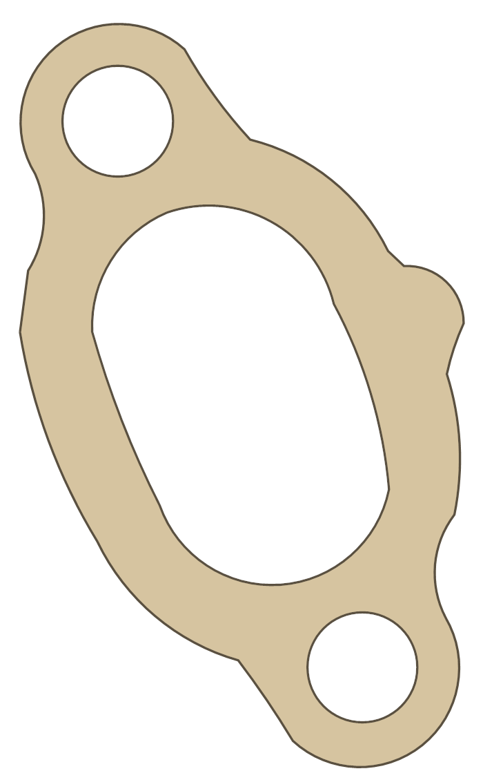 Kawasaki MT1 Inlet Pipe gasket outline