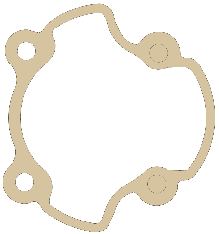 Kawasaki Cylinder Base gasket outline, OEM 11009-1200, A material