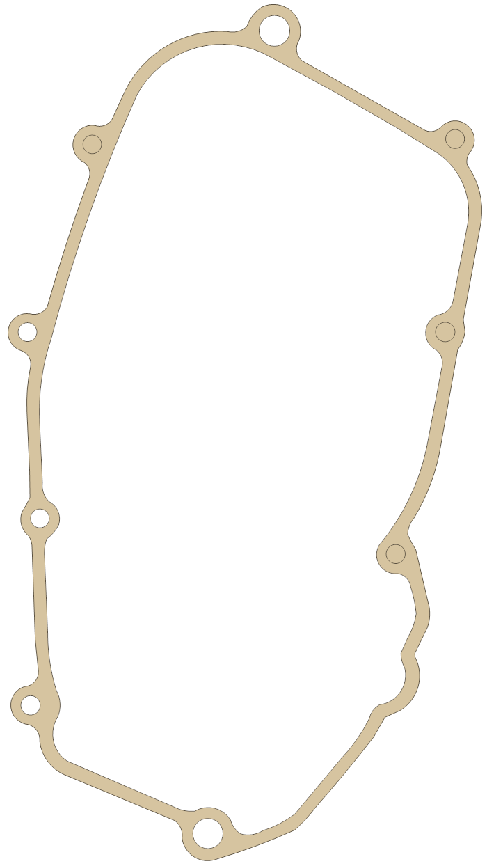 Kawasaki KS125 RH, Engine Cover gasket outline
