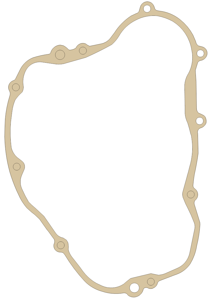 Kawasaki Clutch Cover gasket outline, OEM 11009-1966, A material