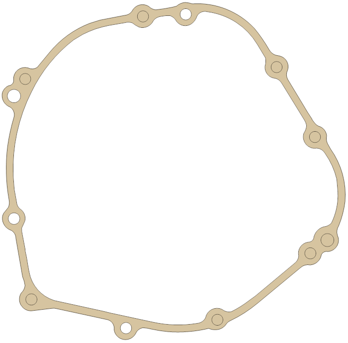Kawasaki Clutch Cover gasket outline, OEM 11061-0049, A material
