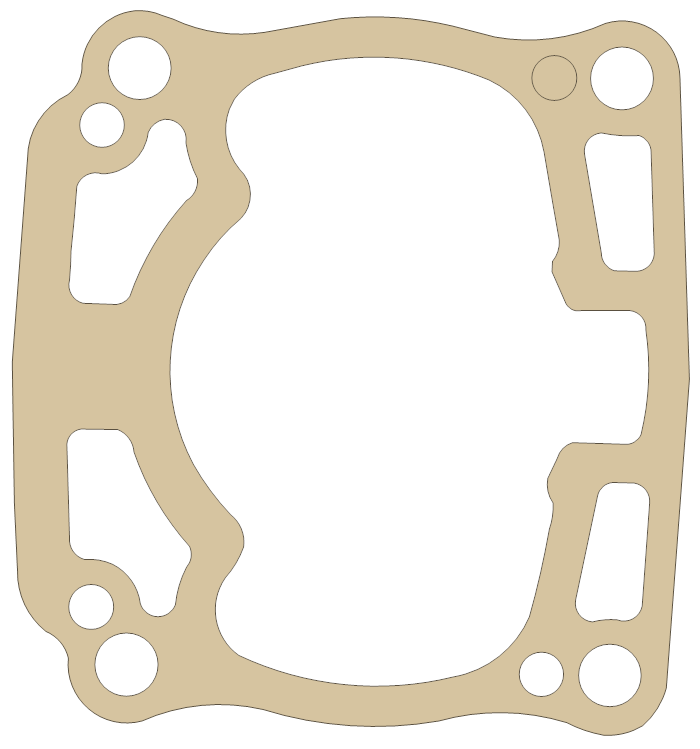 Kawasaki Base Gasket gasket outline, OEM 11061-0039, A material