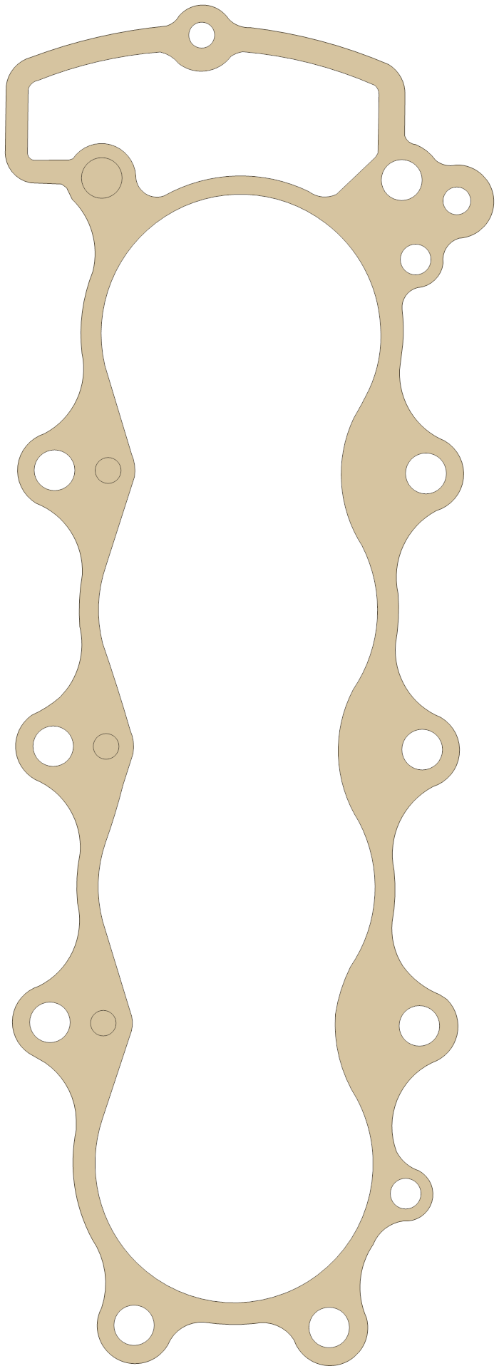 Kawasaki ZX-6R Cylinder Base gasket outline