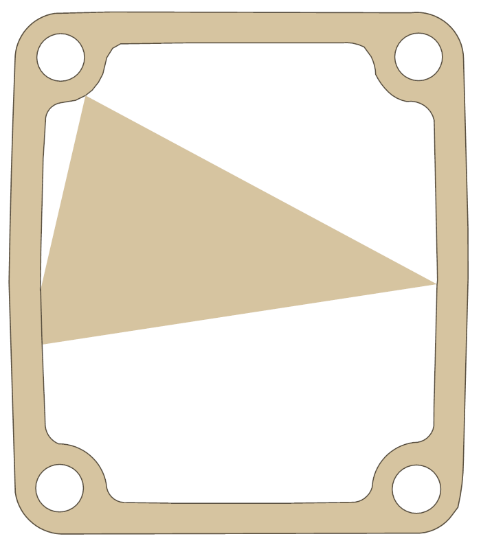 Kawasaki KX125 Center Cover gasket outline