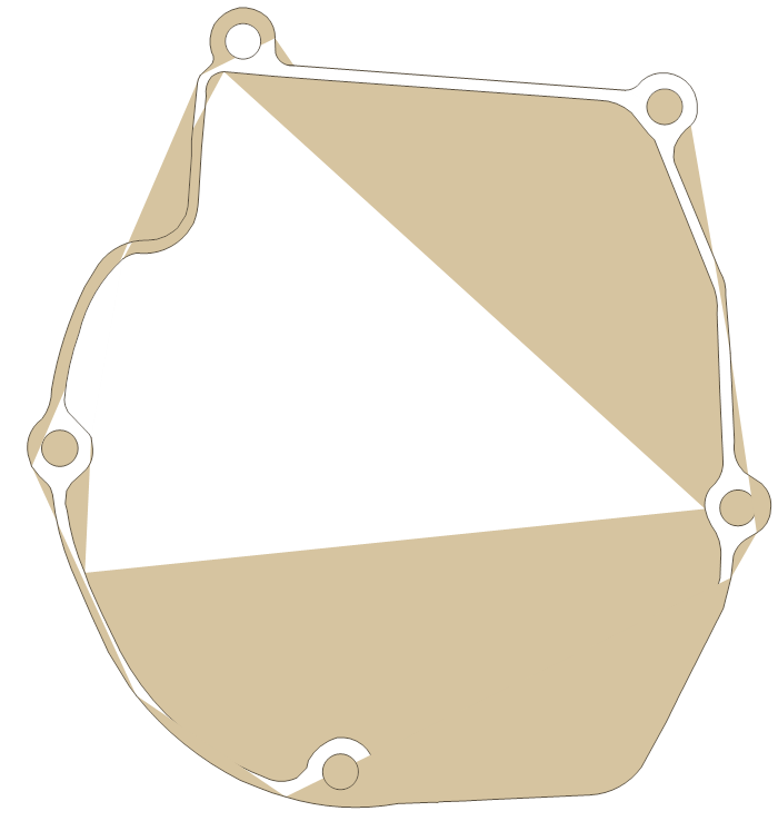 Kawasaki Gasket gasket outline, OEM 10061-1136, A material