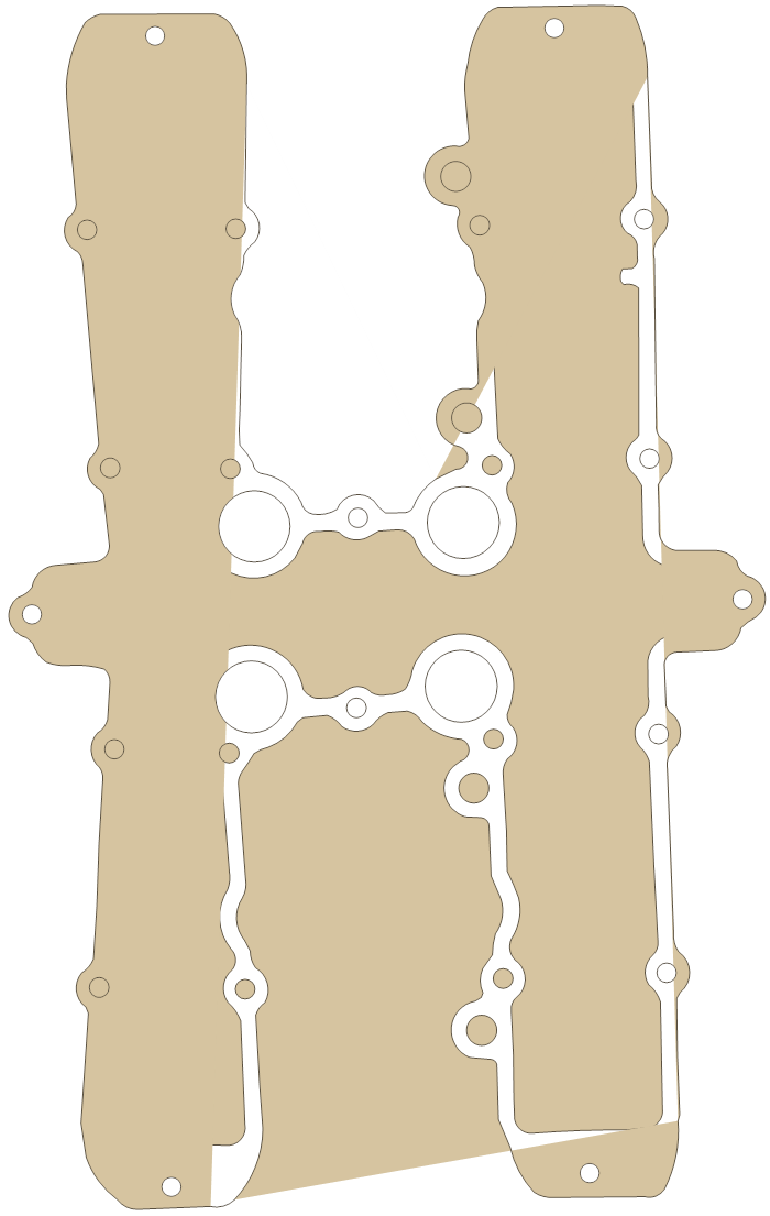 Kawasaki ZR750 Valve Cover gasket outline