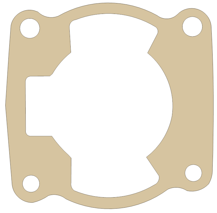 Kawasaki KX100 Cylinder Base gasket outline
