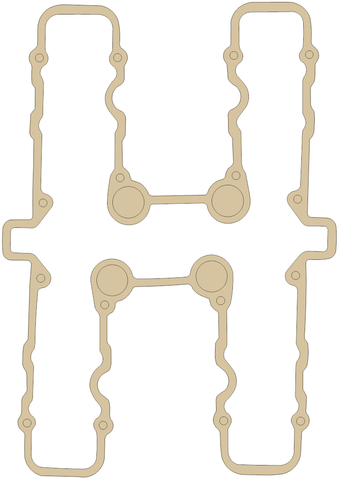 Kawasaki KZ900 Cylinder Head Cover -Mtl B gasket outline