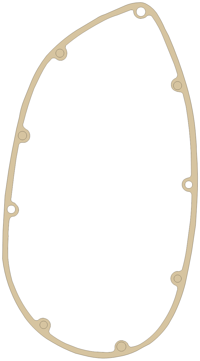Triumph T20 Tiger Cub Right Hand Cover gasket outline