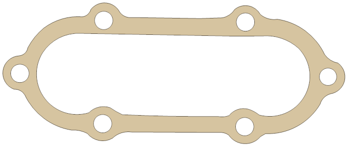 Triumph 650cc 3 gasket outline