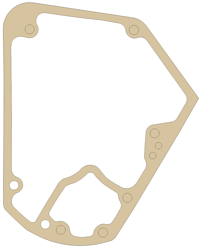 Harley Davidson Gear Cover gasket outline, OEM 25225-70, B material