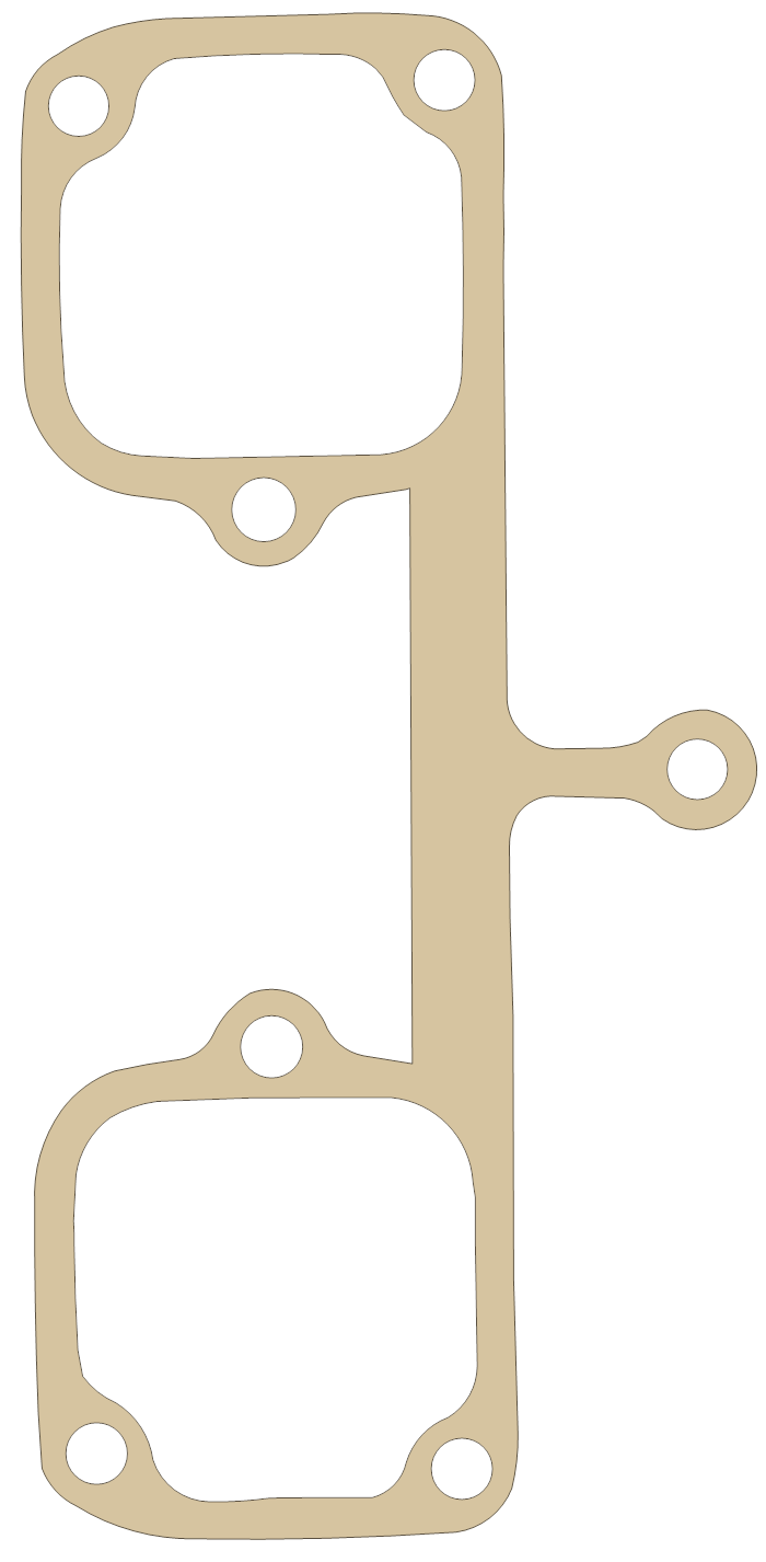 Harley Davidson Rocker Cover Left gasket outline, OEM 17536-70, D material