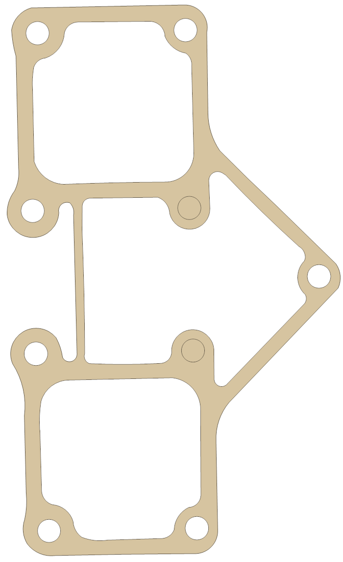 Harley Davidson Rocker Arm Cover gasket outline, OEM 17540-69, D material
