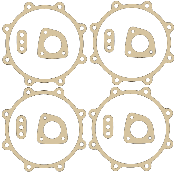 -Vintage Motorcycles Set 2 gasket outline, OEM 2, B material
