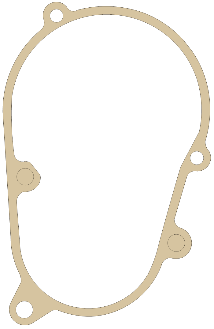 Yamaha J10-1 gasket outline, OEM J10-15466-01-00, A material