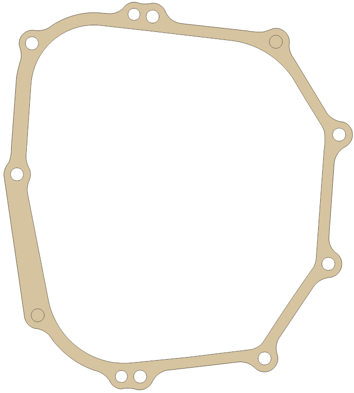 Yamaha Crankcase gasket outline, OEM J38-15451-02-00, A material