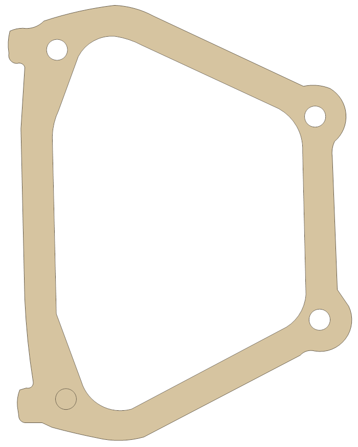Yamaha JN6-1 gasket outline, OEM JN6-11193-00-00, A material