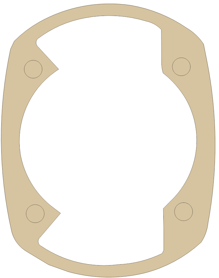 Yamaha G2 Cylinder Base gasket outline