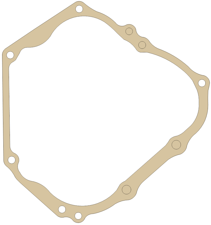 Yamaha Crankcase gasket outline, OEM JN6-15451-02-00, A material